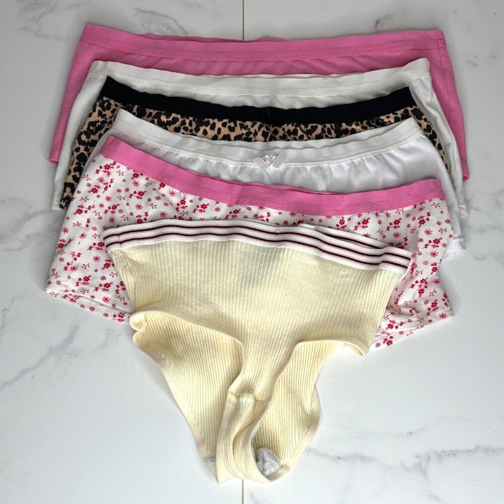 Lot LILI PINK Colombia 6 Pairs Cheeky Boyshort Bikini Panties Underwear NWOT L